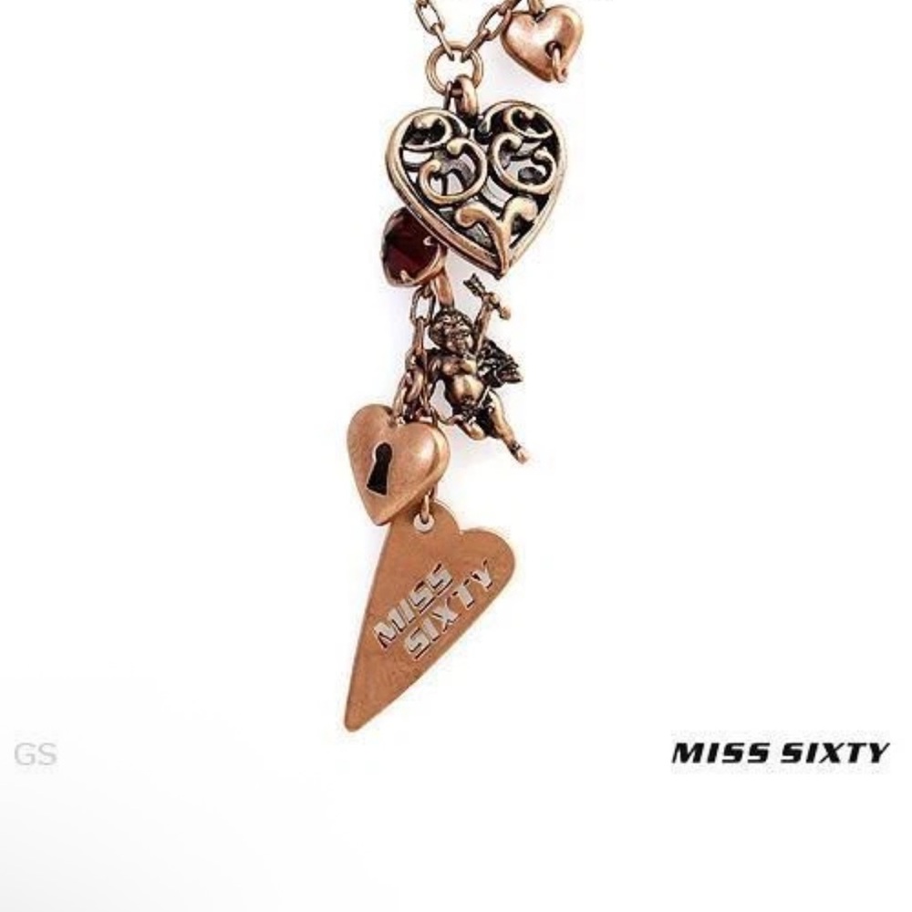 Miss Sixty Bronze Heart and Key Necklace
